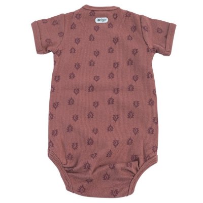 Lodger Romper Short Sleeves Print Rib Rosewood
 - Vel. 80 - obrázek