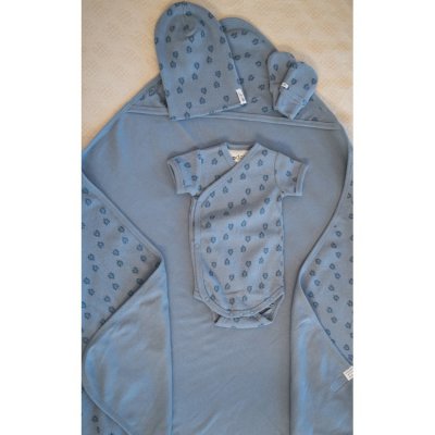 Lodger Romper Short Sleeves Print Rib Ocean
 - Vel. 80 - obrázek