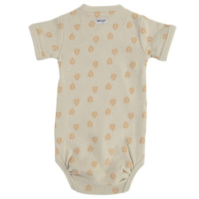 Lodger Romper Short Sleeves Print Rib Birch
 - Vel. 62 - obrázek