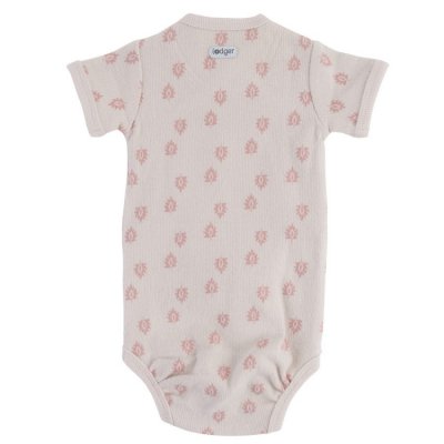 Lodger Romper Short Sleeves Print Rib Tan
 - Vel. 80 - obrázek