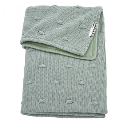 Meyco deka do kočárku/kolébky Knots samet - Stone green
