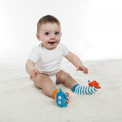 BBLÜV Düo chrastítka na nohu - Owl & Fox - obrázek