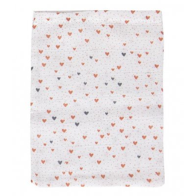 Bébé Jou mušelínové žínky Fabulous 3 ks - Hearts - obrázek