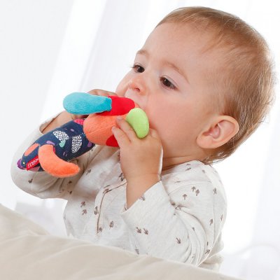 Baby Fehn Color Friends plyšová hračka pejsek - obrázek