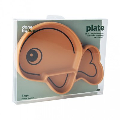 Done by Deer silikonový protiskluzový talíř Wally - Hořčicový - obrázek