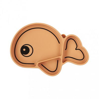 Done by Deer silikonový protiskluzový talíř Wally - Hořčicový