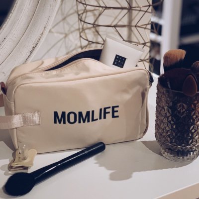 Childhome toaletní taška Momlife - Off White Black - obrázek
