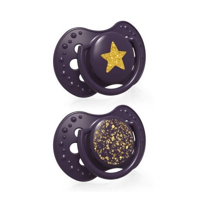 Lovi Stardust dudlík silikonový dynamický 2 ks - Violet, 3 - 6 m