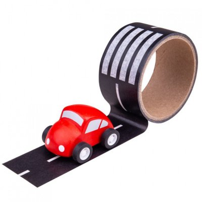 Bigjigs Toys lepící páska - Cesta s autíčkem