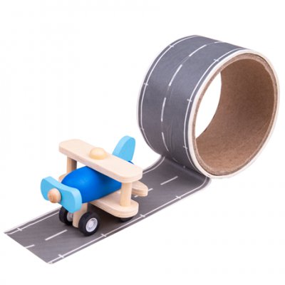Bigjigs Toys lepící páska - Runway s letadlem