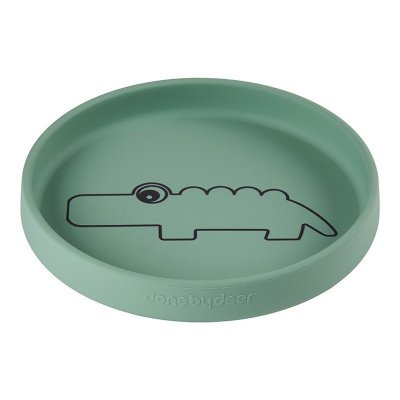Done by Deer silikonový talíř kulatý - Croco/Green