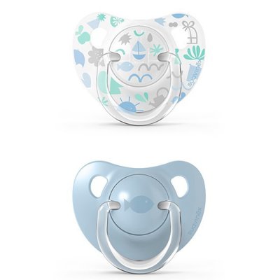 Suavinex Memories dudlík anatomický silikon 0 - 6 m - Modrá, 2 ks