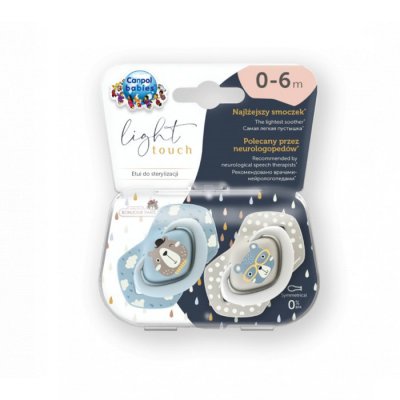 Canpol babies Bonjour Paris symetrické silikonové dudlíky 18 m+ - Modré, 2 ks - obrázek