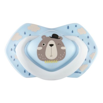 Canpol babies Bonjour Paris symetrické silikonové dudlíky 18 m+ - Modré, 2 ks - obrázek