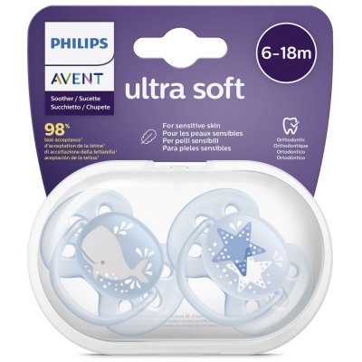 Philips AVENT šidítko Ultrasoft obrázek, 6 - 18 m - Chlapec, 2 ks - obrázek