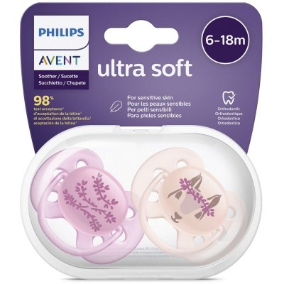 Philips AVENT šidítko Ultrasoft obrázek, 6 - 18 m - Dívka, 2 ks - obrázek