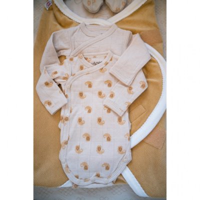 Lodger Romper Long Sleeves Flame Tribe Birch - Vel. 56 - obrázek