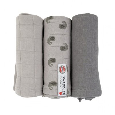 Lodger Swaddler Flame Tribe 70 x 70 cm, 3 ks - Mist