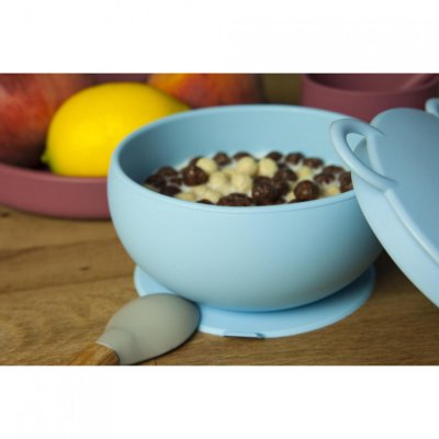 Minikoioi miska silikonová s přísavkou - Blue - obrázek