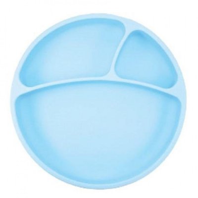 Minikoioi talíř dělený silikonový s přísavkou - Blue