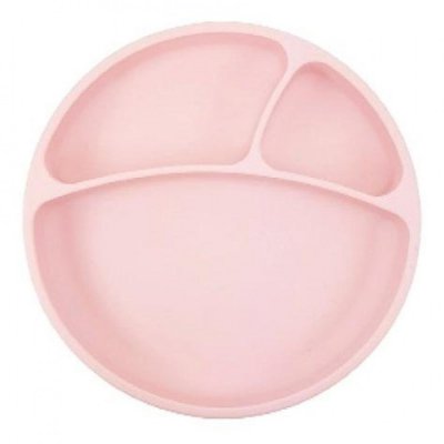 Minikoioi talíř dělený silikonový s přísavkou - Pink