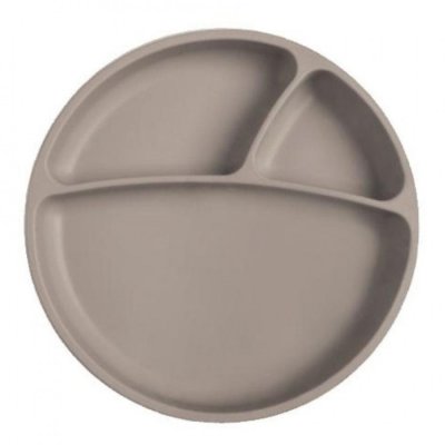 Minikoioi talíř dělený silikonový s přísavkou - Grey