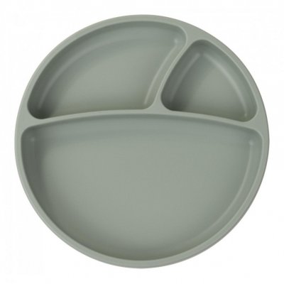 Minikoioi talíř dělený silikonový s přísavkou - River Green