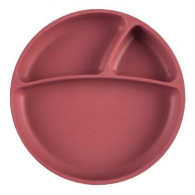 Minikoioi talíř dělený silikonový s přísavkou - Rose