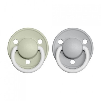 BIBS De Lux dudlíky z přírodního kaučuku noční vel. 2 - Sage/Cloud