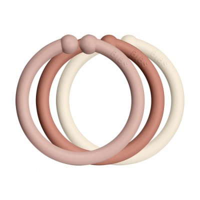 BIBS Loops kroužky 12 ks - Blush/Woodchuck/Ivory
