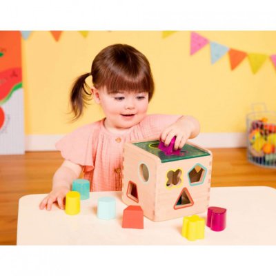 B.Toys Kostka dřevěná s vkládacími tvary Wonder Cube - obrázek