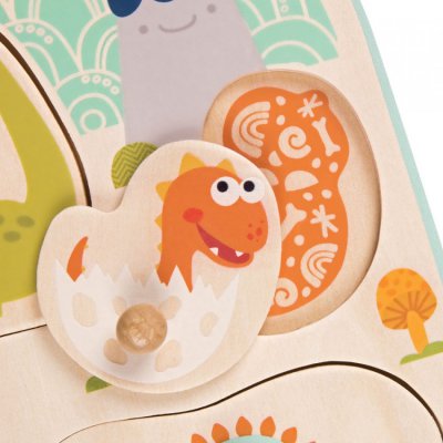 B.Toys Puzzle dřevěné s úchyty - Dinosaurus - obrázek