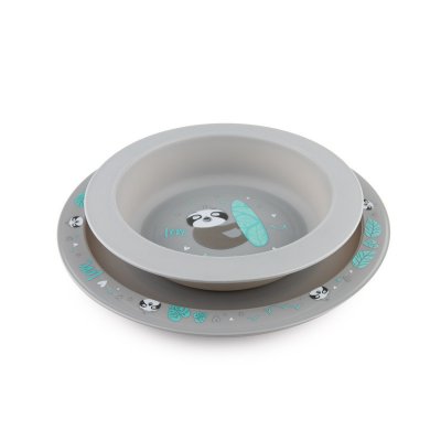 Canpol jídelní sada Exotic animals 2 ks - Šedá