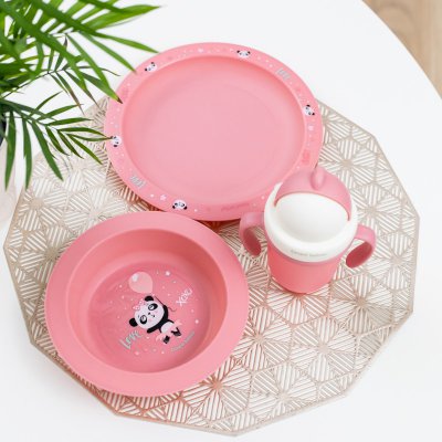 Canpol babies jídelní sada Exotic Animals 2 ks - Růžová - obrázek