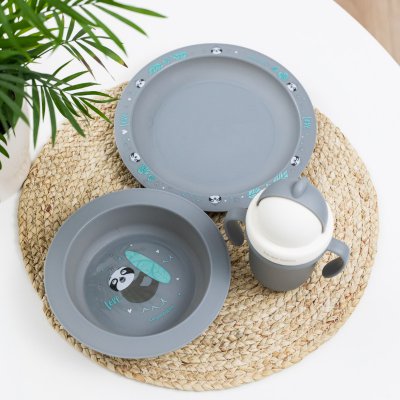 Canpol babies jídelní sada Exotic Animals 2 ks - Šedá - obrázek