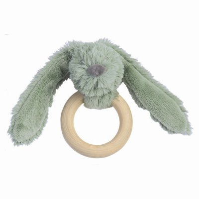 Happy Horse králíček Richie s dřevěným kroužkem - Zelený
