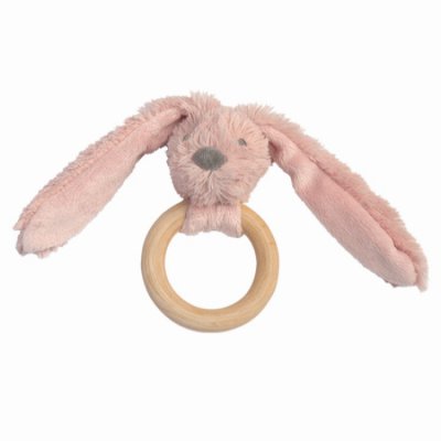 Happy Horse králíček Richie s dřevěným kroužkem - Old pink