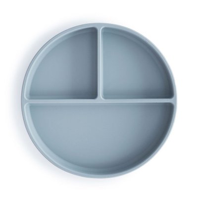 Mushie silikonový talíř s přísavkou - Powder Blue