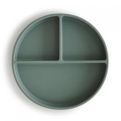 Mushie silikonový talíř s přísavkou - Cambridge blue