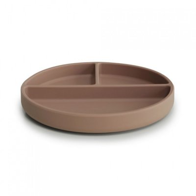 Mushie silikonový talíř s přísavkou - Natural - obrázek