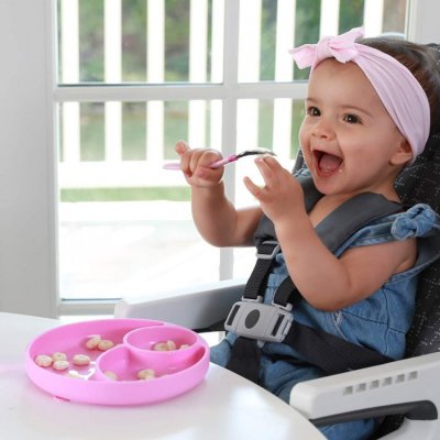 Chicco silikonový talíř  - Růžový - obrázek