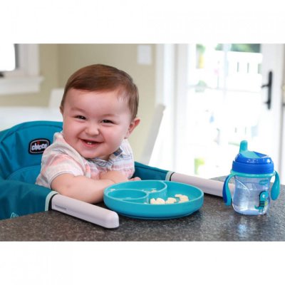 Chicco silikonový talíř  - Modrozelený - obrázek