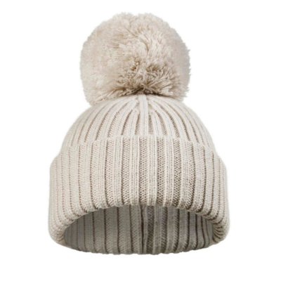 Elodie Details Čepice vlněná s bambulí - Creamy White, 0 - 6 m
