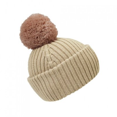 Elodie Details Čepice vlněná s bambulí - Pure Khaki, 6 - 12 m - obrázek