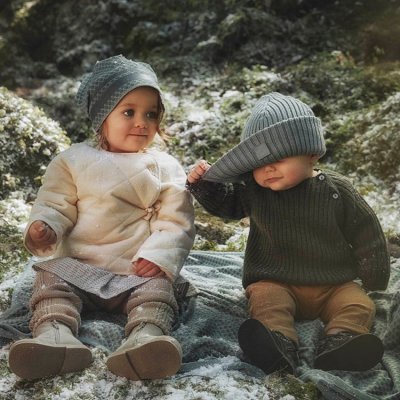 Elodie Details Zimní bavlněná čepice Turquoise Nouveau - 36 m+ - obrázek