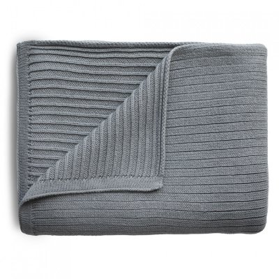Mushie pletená deka z organické bavlny Pásky - Gray
