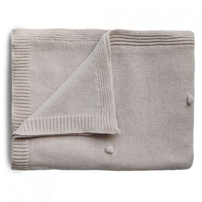Mushie pletená deka z organické bavlny Puntíky - Off White