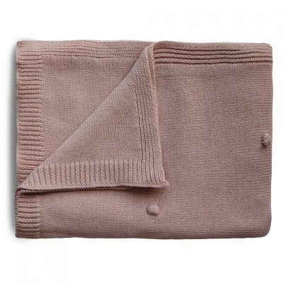 Mushie pletená deka z organické bavlny Puntíky - Blush
