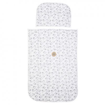 Little Angel set přikrývka, polštář prošev Outlast® - Bílá tm. modrá zvířátka/bílá