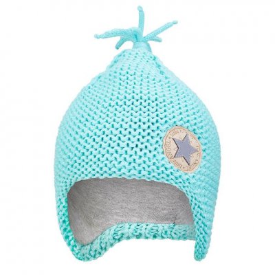 Little Angel čepice pletená na uši Outlast® - Mentolová, vel. 2